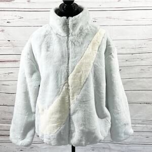 faux-fur nike faux-fur nike faux-fur nike
 oversized Swoosh luxe faux fur jacket